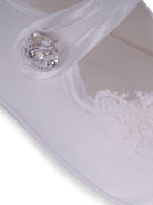 Scarpe per neonata Monnalisa bianche con chiusura a bottoni - Rubino Kids