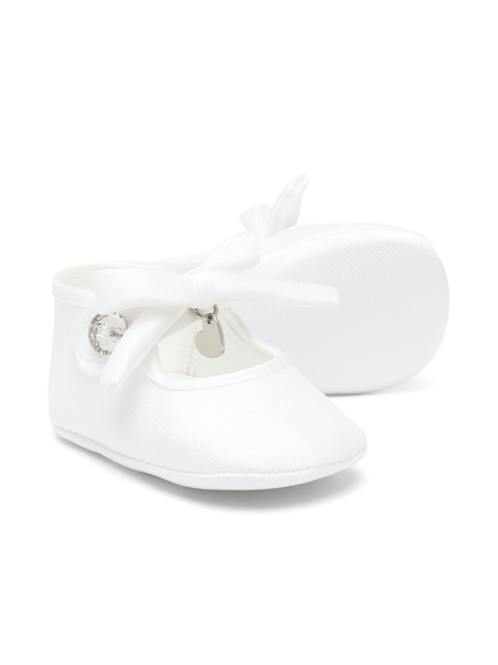 Scarpe primi passi per neonata Monnalisa bianco con fiocco sul davanti - Rubino Kids