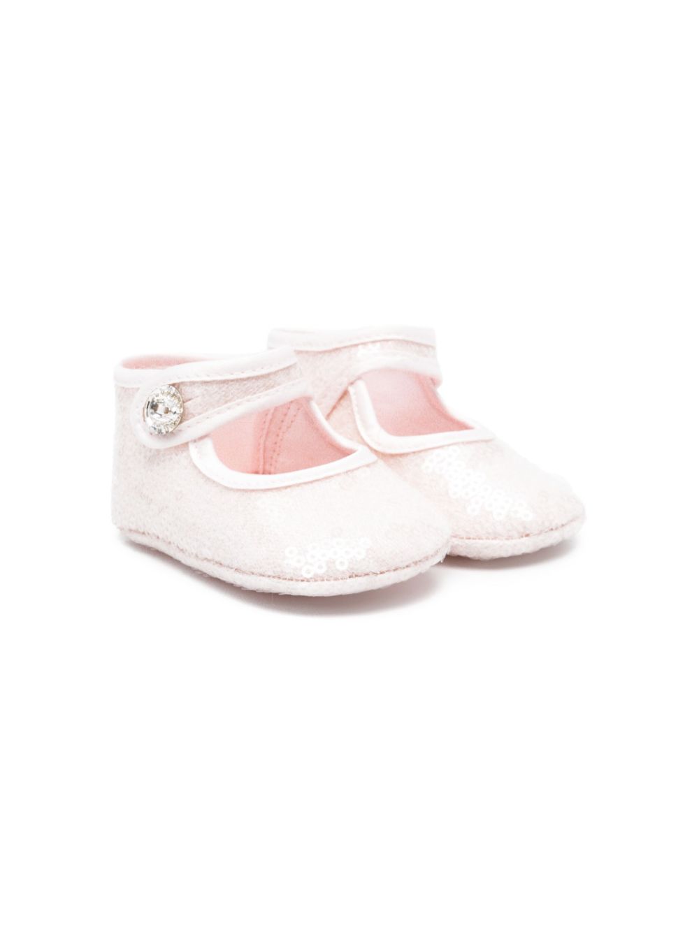 Scarpe primi passi per neonata Monnalisa rosa con paillettes - Rubino Kids