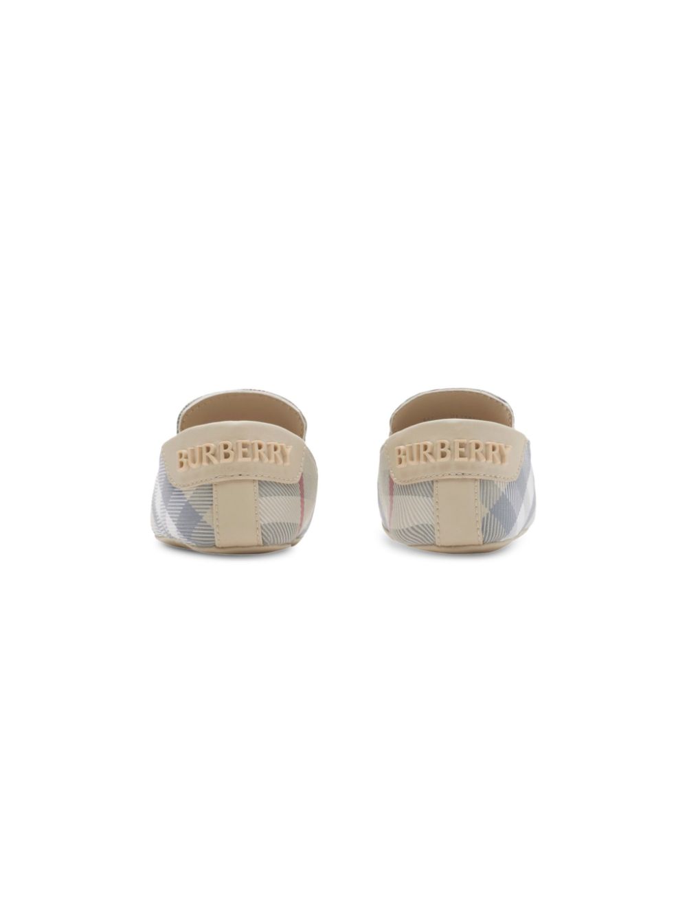 Scarpe primi passi per neonato Burberry Kids a quadri con inserti laterali elasticizzati - Rubino Kids