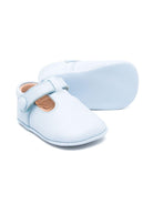 Scarpe primi passi per neonato eli1957 azzurro con soletta in pelle con logo - Rubino Kids