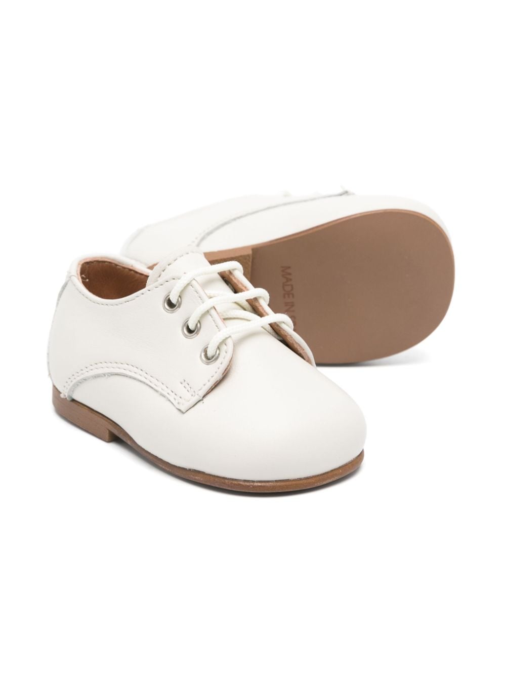 Scarpe primi passi per neonato Eli1957 beige con lacci - Rubino Kids