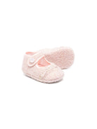 Scarpine da culla in tweed per neonata Monnalisa rosa con filo metallico - Rubino Kids