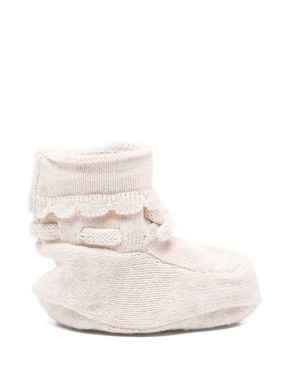 Scarpine da culla per neonata Tartine & Chocolat beige con dettaglio fiocco - Rubino Kids