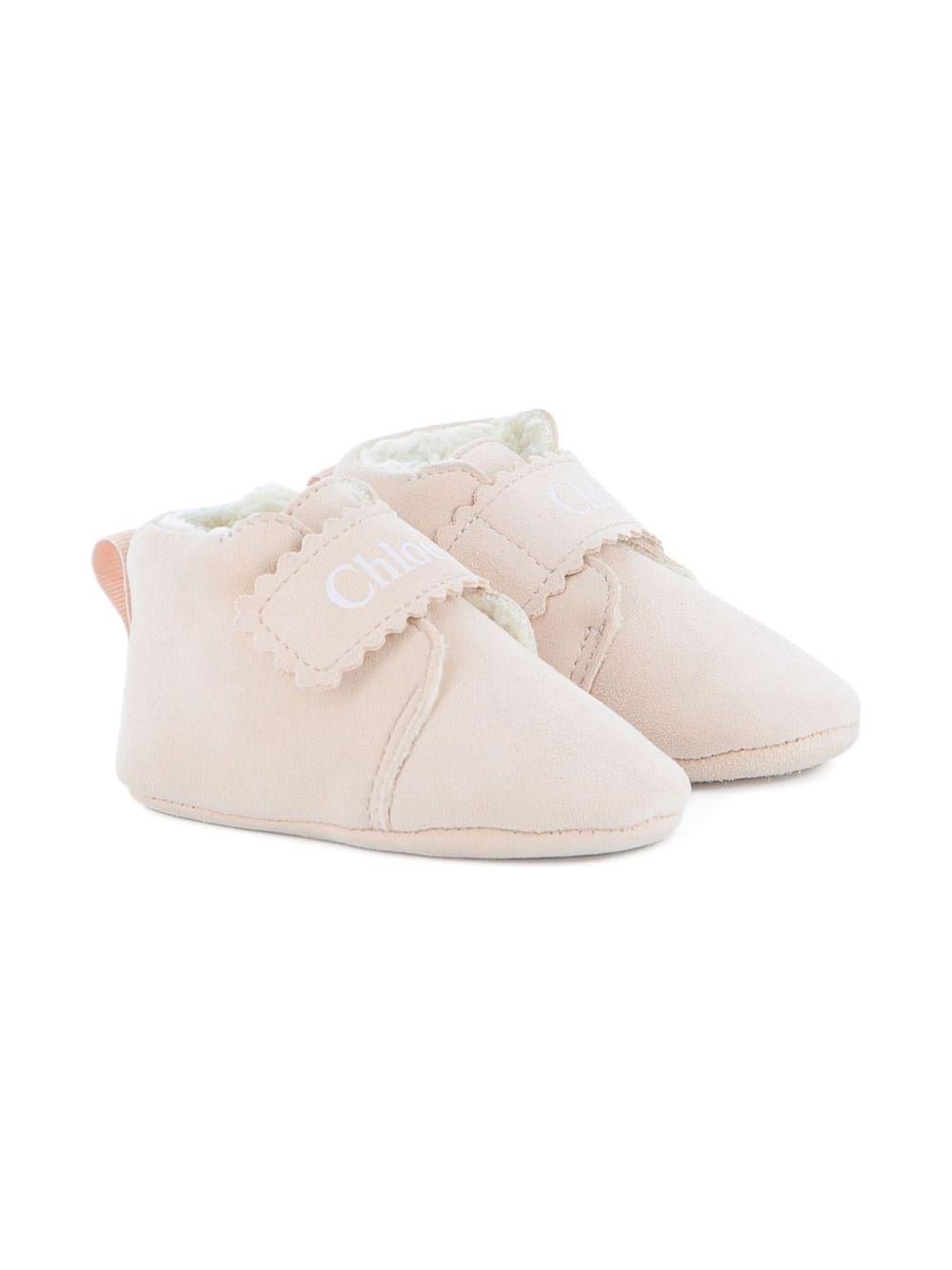 Scarpine per neonata Chloé Kids rosa con borso a smerlo - Rubino Kids