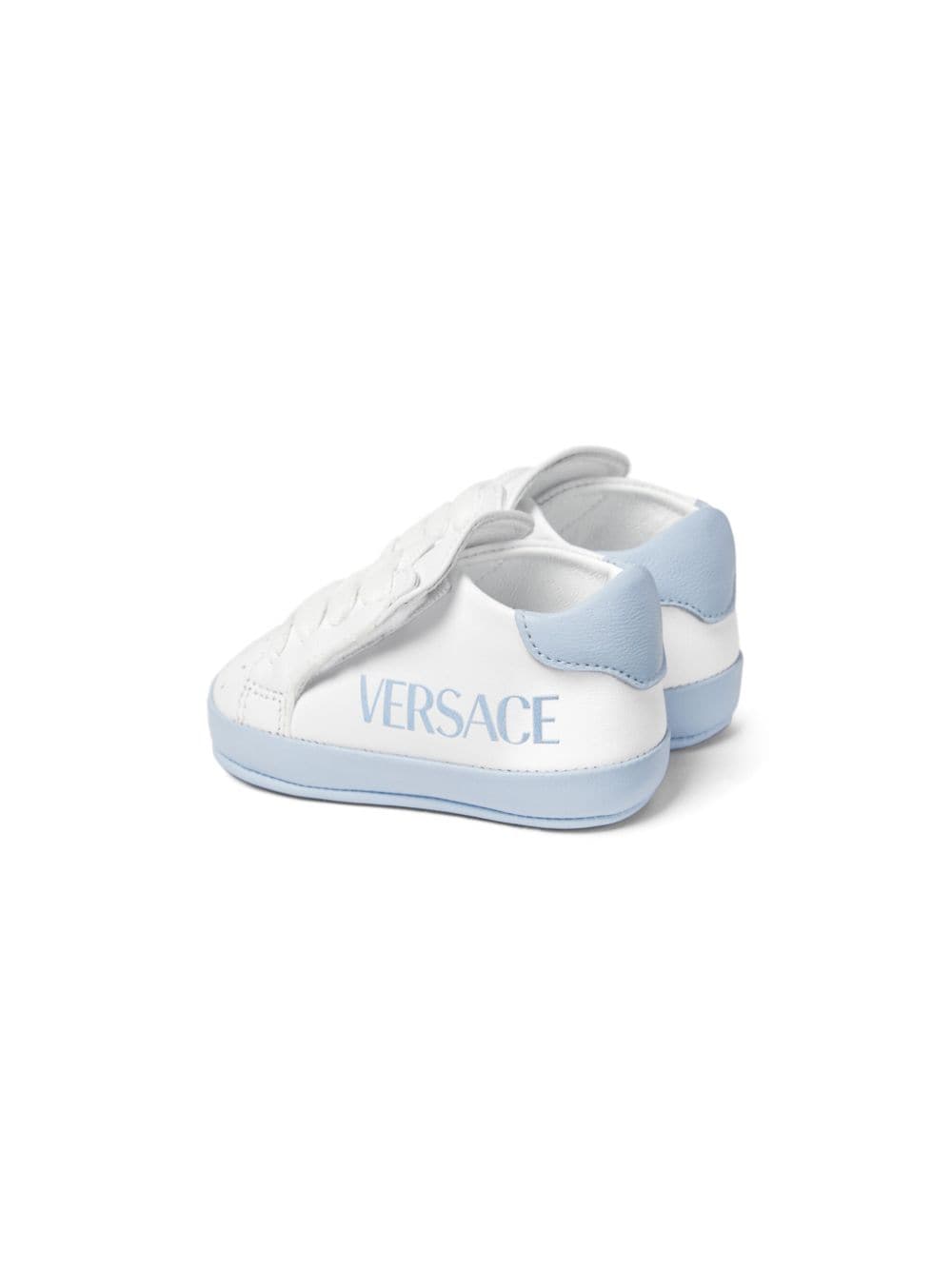 Scarpine primi passi con stampa per neonato Versace Kids bianco con punta tonda - Rubino Kids