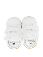 Scarpine primi passi per neonata Elisabetta Franchi La Mia Bambina bianche con logo ricamato - Rubino Kids