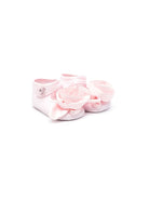 Scarpine primi passi per neonata Monnalisa rosa con applicazione fiore - Rubino Kids