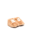 Scarpine primi passi per neonati Montelpare Tradition beige in finta pelliccia - Rubino Kids