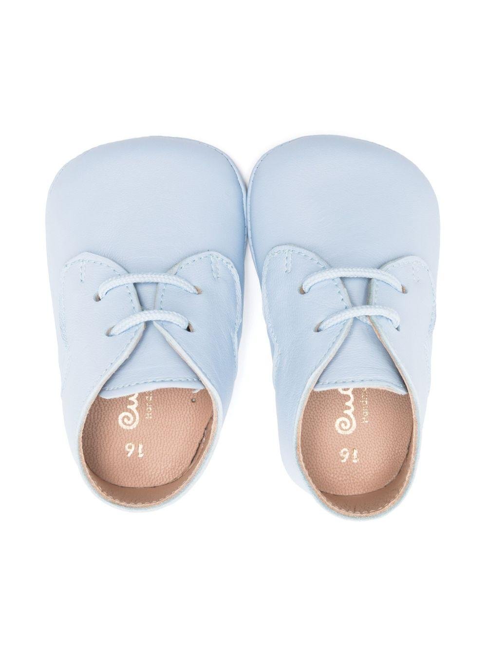 Scarpine primi passi per neonato Eli1957 azzurre con chiusura frontale con lacci - Rubino Kids