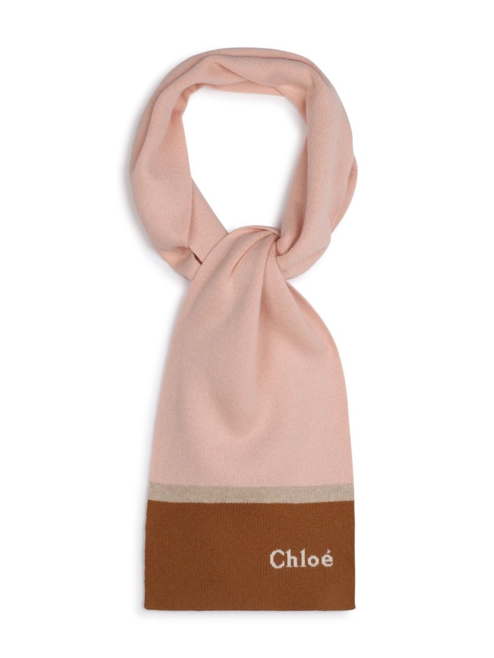 Sciarpa bicolore per bambina Chloé Kids rosa con design rettangolare - Rubino Kids