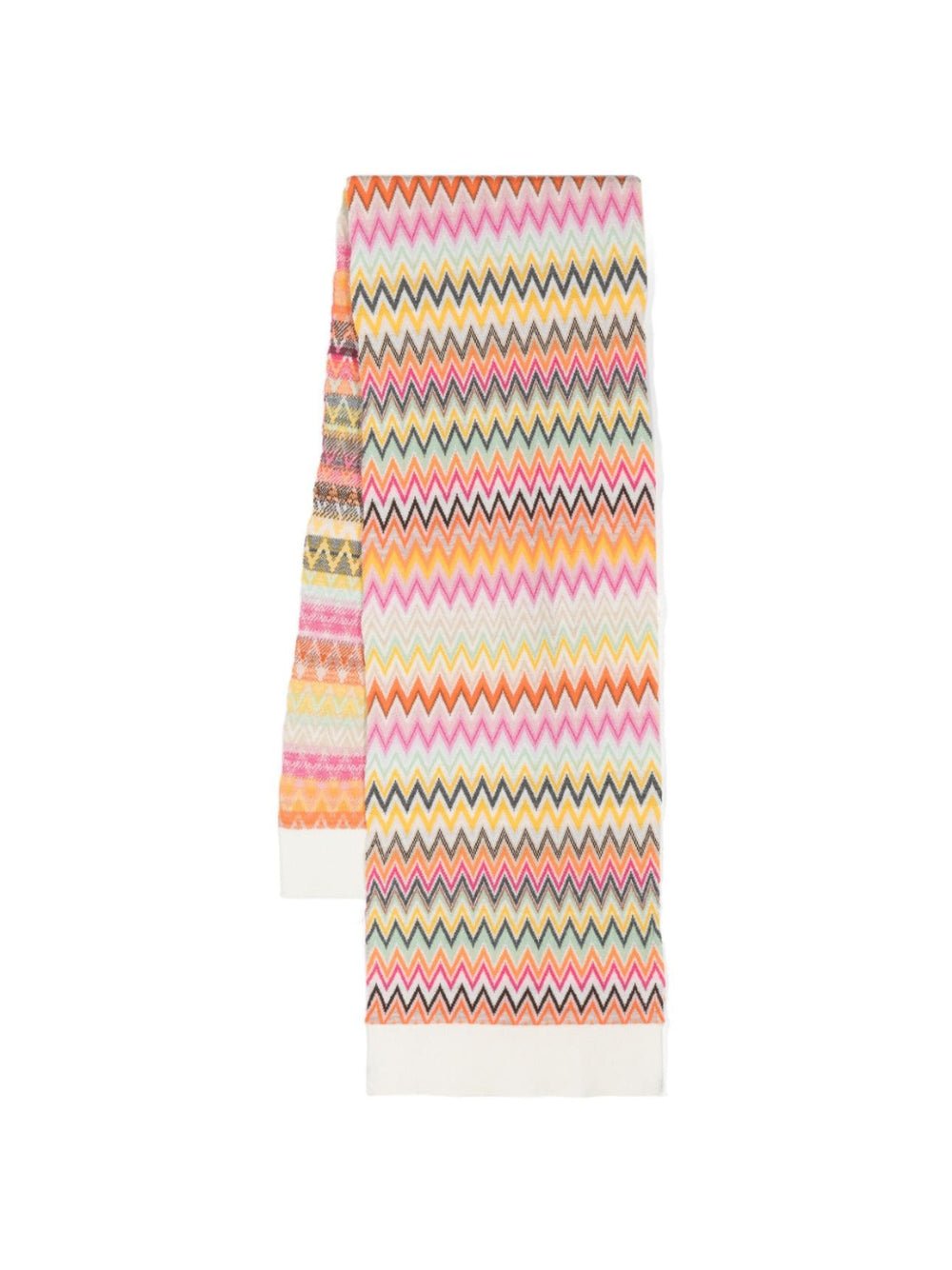 Sciarpa con motivo a zigzag per bambina Missoni Kids multicolor con orlo a coste - Rubino Kids