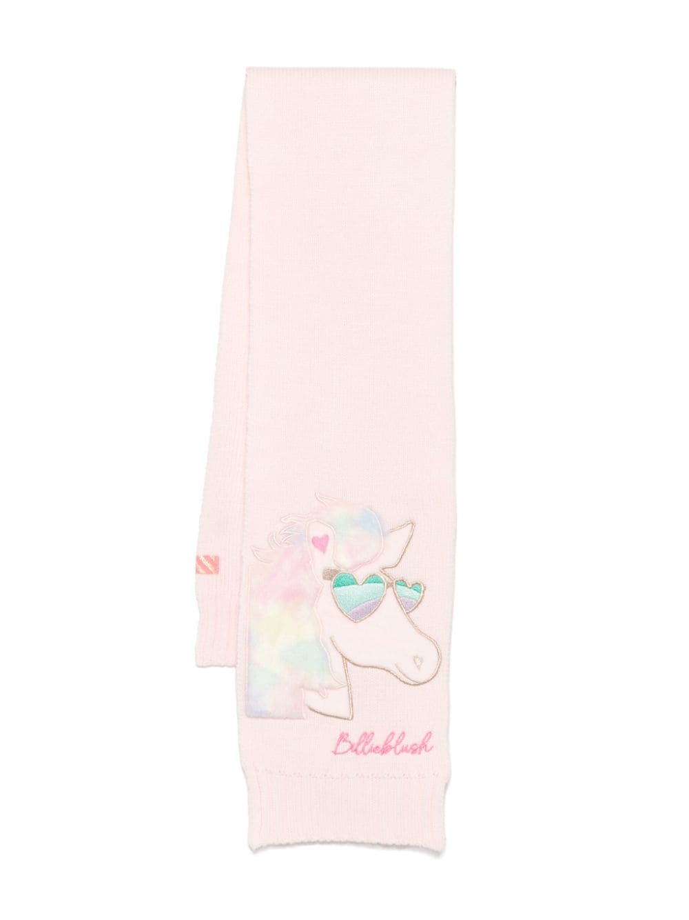 Sciarpa per bambina Billieblush rosa con ricamo unicorno - Rubino Kids