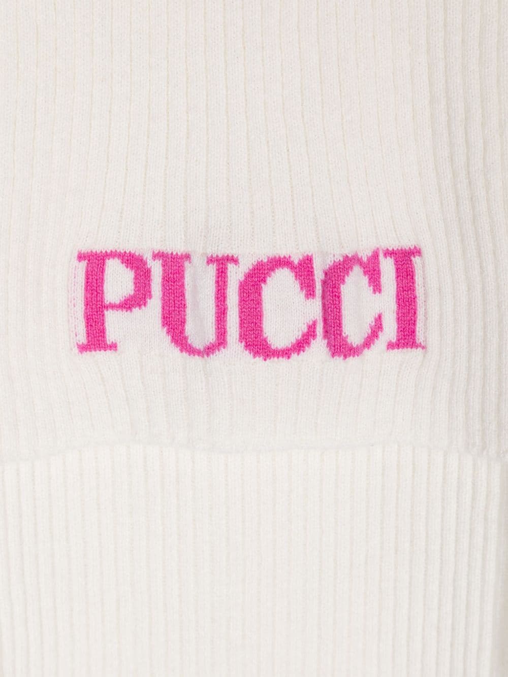 Sciarpa per bambina Emilio Pucci Junior bianco con logo jacquard - Rubino Kids