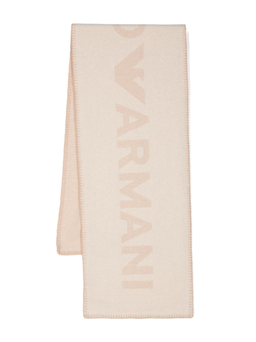 Sciarpa per bambino Emporio Armani Kids beige con logo jacquard - Rubino Kids