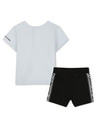 Set 2 pezzi con shorts in cotone per neonato Marc Jacobs Kids bianco con scollo rotondo - Rubino Kids