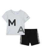 Set 2 pezzi con shorts in cotone per neonato Marc Jacobs Kids bianco con scollo rotondo - Rubino Kids