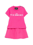 Set 2 pezzi per neonata John Richmond fucsia con dettaglio logo - Rubino Kids