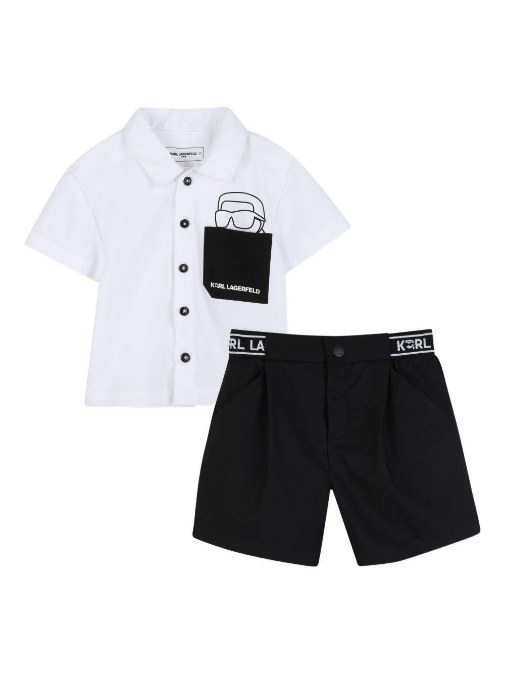 Set 2 pezzi per neonato Karl Lagerfeld Kids bianco con logo - Rubino Kids