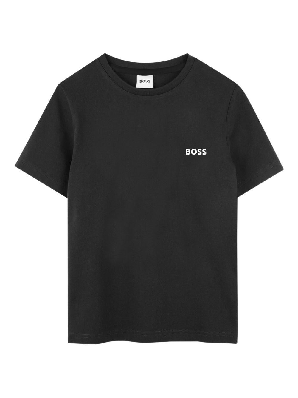 Set 2 T-shirt Boss Kids bianca/nera con dettaglio logo - Rubino Kids