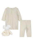 Set abito e pantaloni per neonata Chloé Kids beige chiaro con pupazzo - Rubino Kids