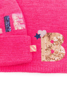 Set berretto e sciarpa per bambina Billieblush fucsia con paillettes - Rubino Kids