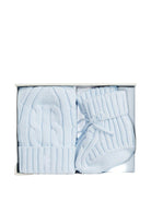 Set berretto e stivali per neonato Polo Ralph Lauren Kids azzurri con polsini a coste - Rubino Kids