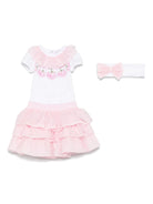 Set body e gonna per neonata Monnalisa rosa con ruches - Rubino Kids