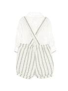 Set camicia con salopette per neonato Colorichiari bianco a righe (3 pezzi)<BR/><BR/> - Rubino Kids