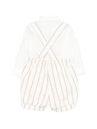 Set camicia e pantaloni per neonato Colorichiari bianco a righe (3 pezzi) - Rubino Kids