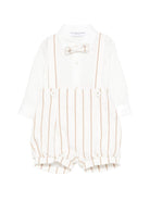 Set camicia e pantaloni per neonato Colorichiari bianco a righe (3 pezzi) - Rubino Kids