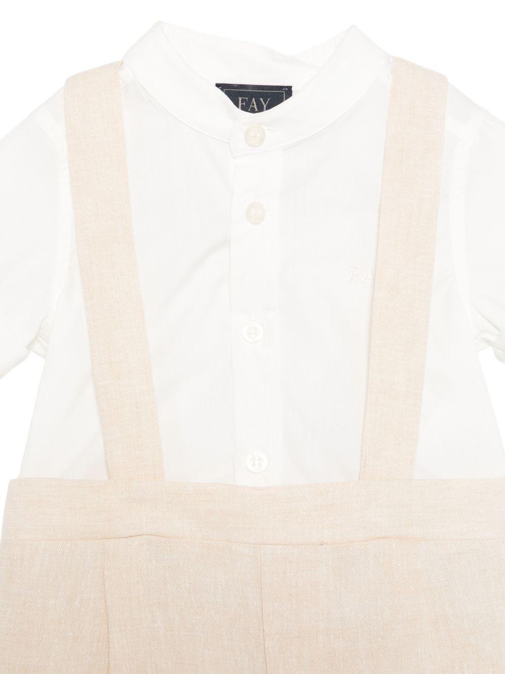 Set camicia e salopette per neonato Fay Kids multicolore con colletto tondo - Rubino Kids