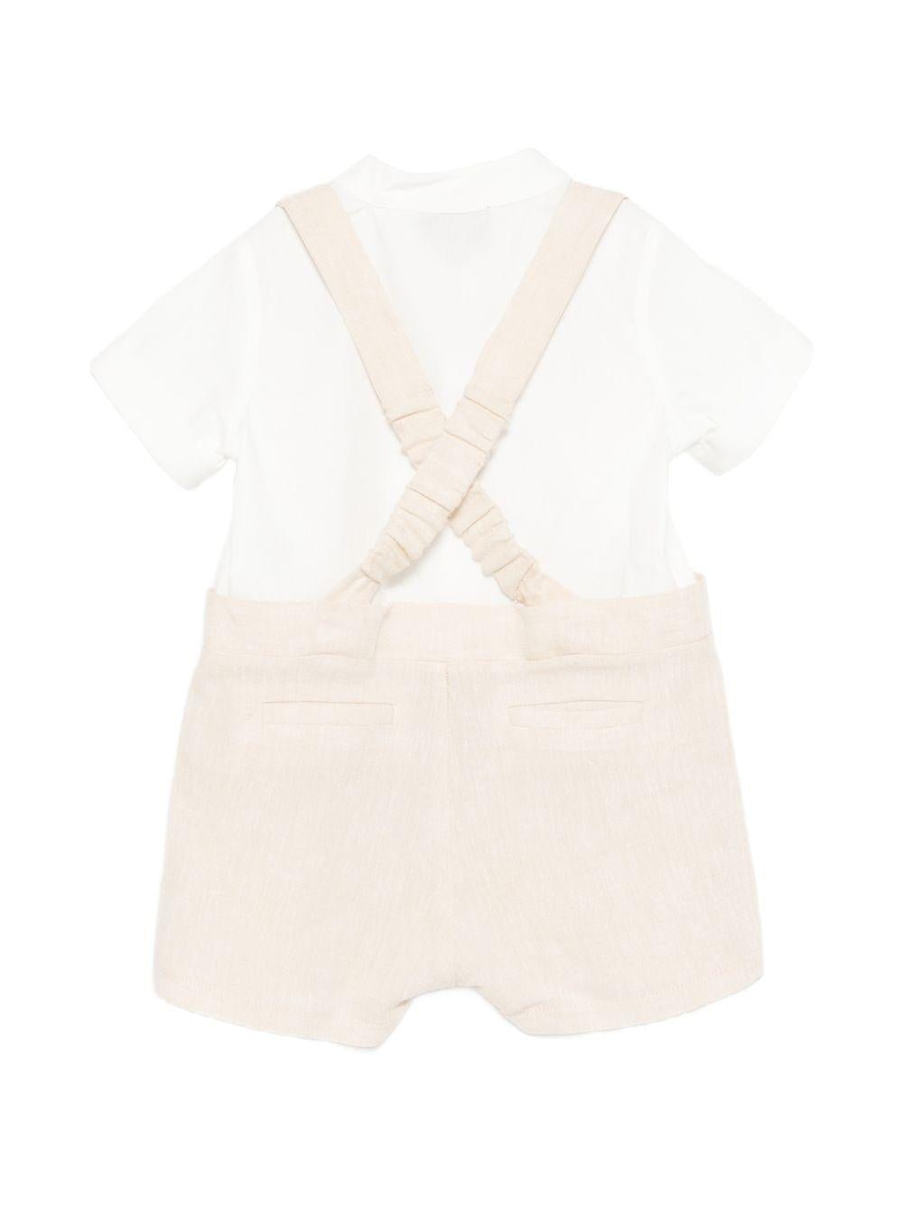 Set camicia e salopette per neonato Fay Kids multicolore con colletto tondo - Rubino Kids