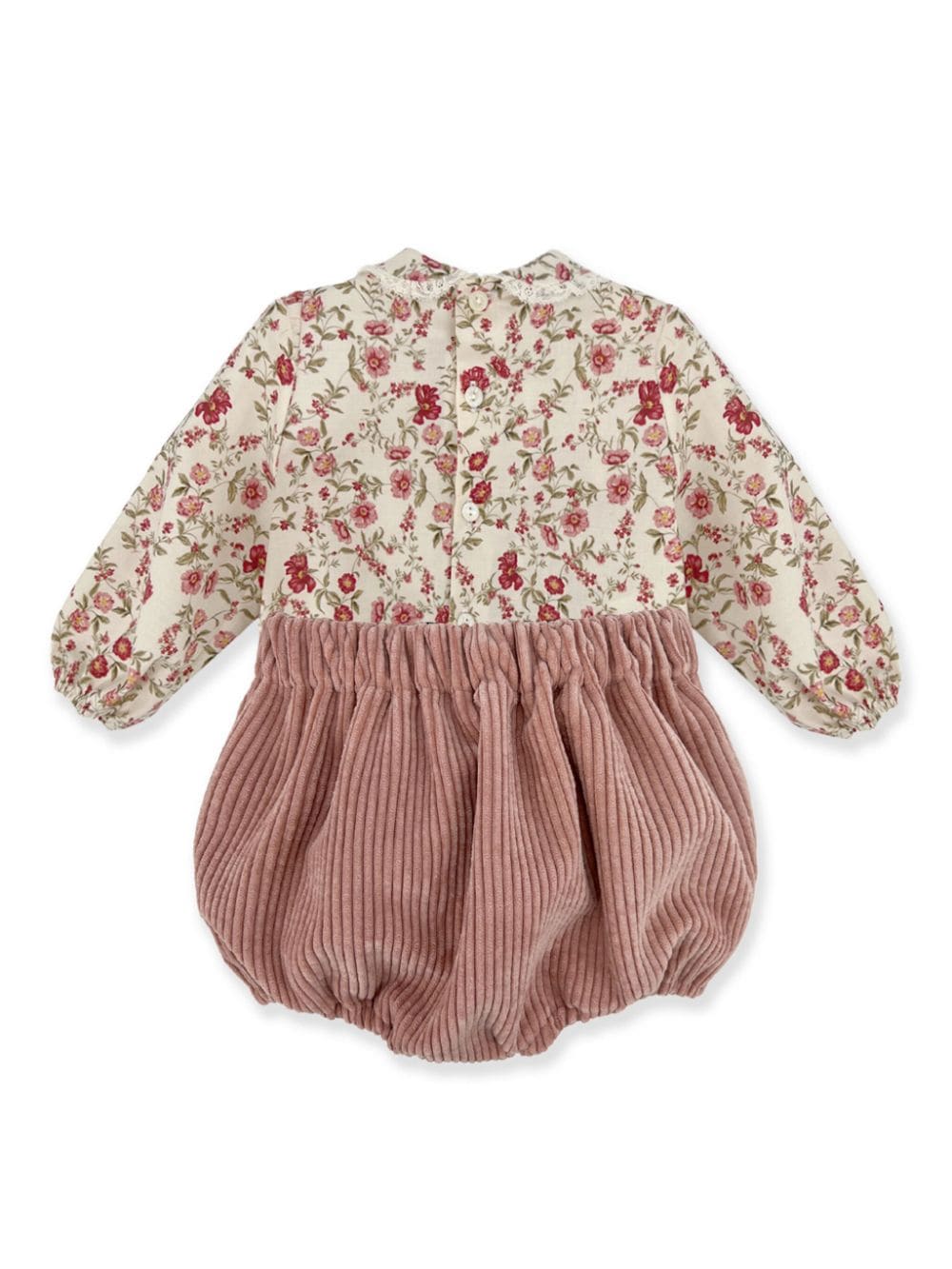 Set con fiocco e stampa a fiori per neonata La Stupenderia rosa con colletto in pizzo - Rubino Kids