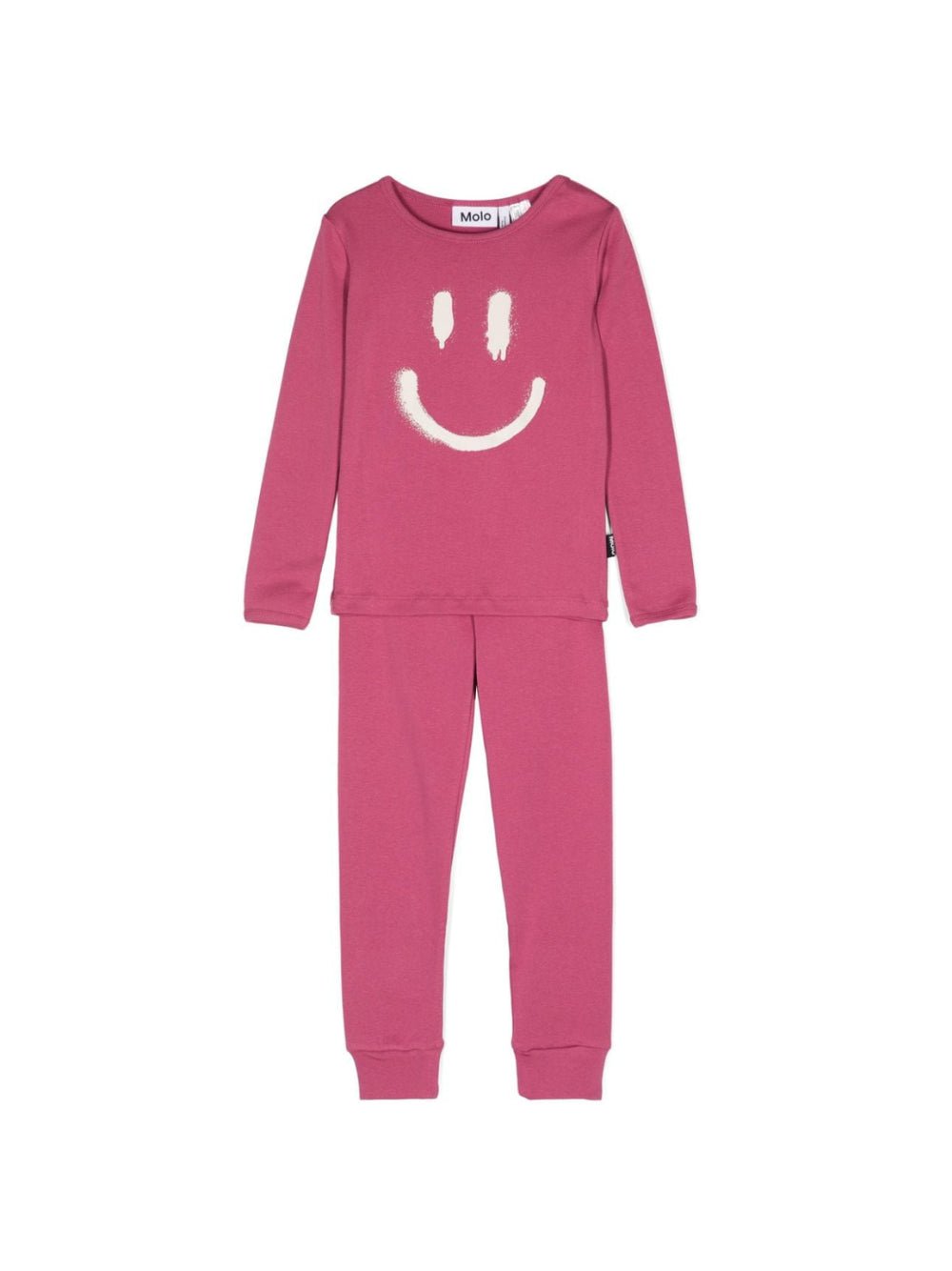 Set con pantaloni Lue con stampa grafica per bambina Molo rosa con scollo rotondo - Rubino Kids