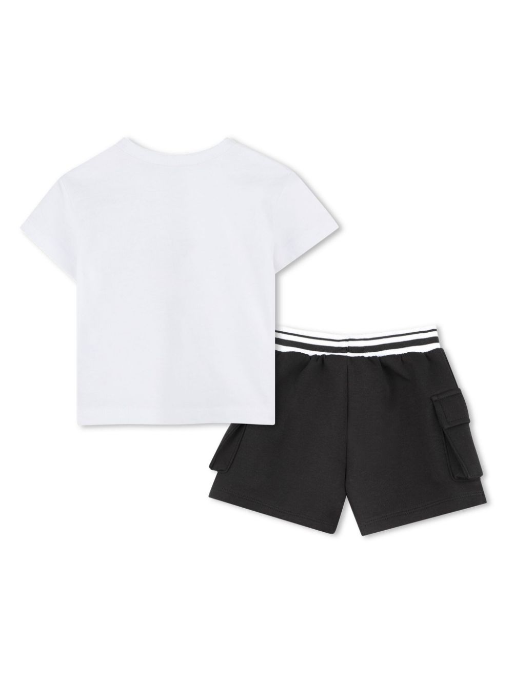 Set con shorts Ikonik Karl per neonato Karl Lagerfeld Kids bianco con due tasche laterale - Rubino Kids