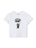 Set con shorts Ikonik Karl per neonato Karl Lagerfeld Kids bianco con due tasche laterale - Rubino Kids