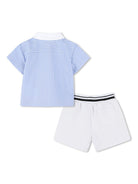 Set con shorts Ikonik Karl per neonato Karl Lagerfeld Kids blu con colletto a contrasto - Rubino Kids