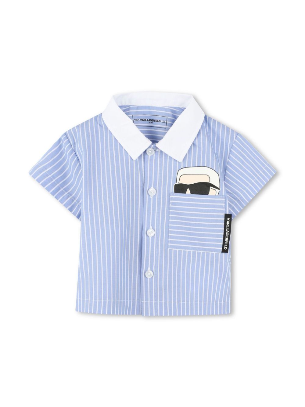 Set con shorts Ikonik Karl per neonato Karl Lagerfeld Kids blu con colletto a contrasto - Rubino Kids