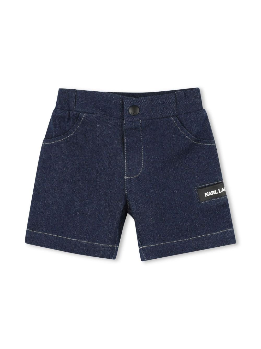 Set con shorts per neonato Karl Lagerfeld Kids blu con motivo Ikonik Karl - Rubino Kids