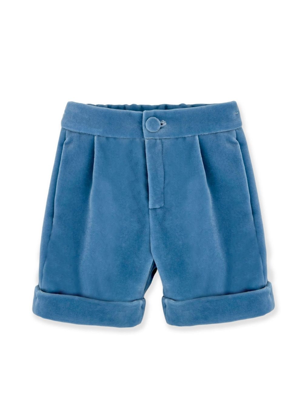 Set con shorts per neonato La Stupenderia bianco e blu effetto velluto - Rubino Kids