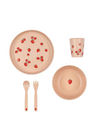 Set da tavola per bambina Konges Sløjd rosa con decorazione a fragole - Rubino Kids