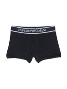 Set di 2 boxer con banda logo per bambino Emporio Armani Kids blu con design elasticizzato - Rubino Kids