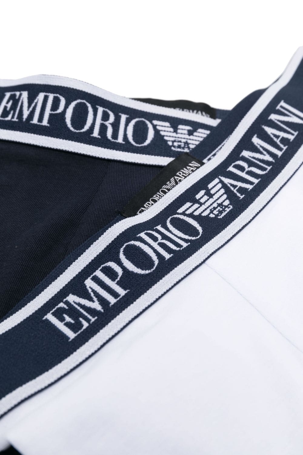 Set di 2 boxer con banda logo per bambino Emporio Armani Kids blu con design elasticizzato - Rubino Kids