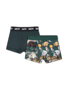 Set di 2 boxer con stampa per bambno Molo verde con stampa animalier - Rubino Kids