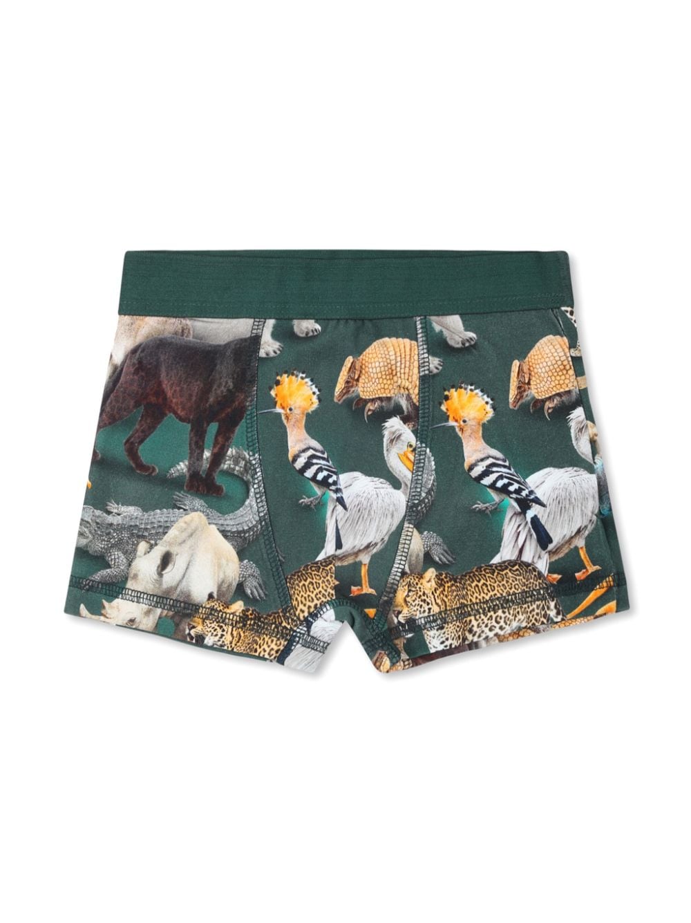 Set di 2 boxer con stampa per bambno Molo verde con stampa animalier - Rubino Kids