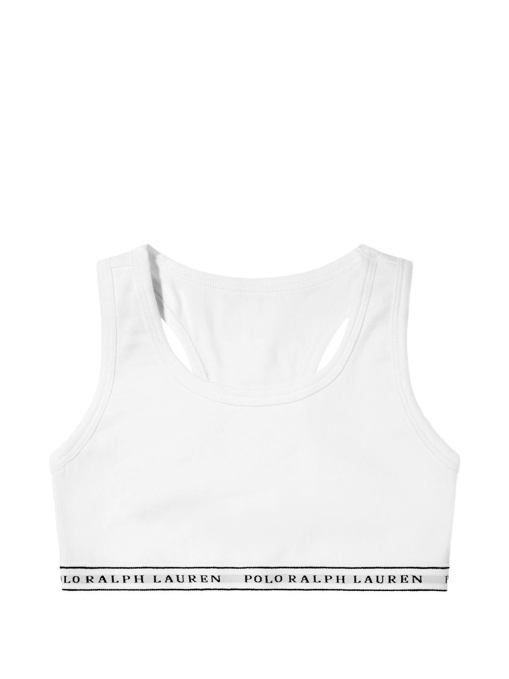 Set di 2 bralette per bambina Polo Ralph Lauren Kids bianco e rosa con banda logo - Rubino Kids