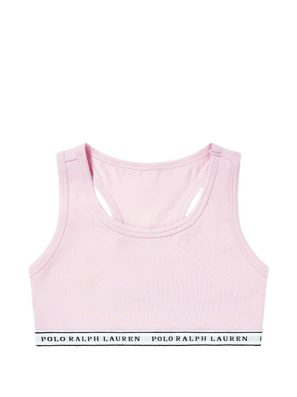 Set di 2 bralette per bambina Polo Ralph Lauren Kids bianco e rosa con banda logo - Rubino Kids