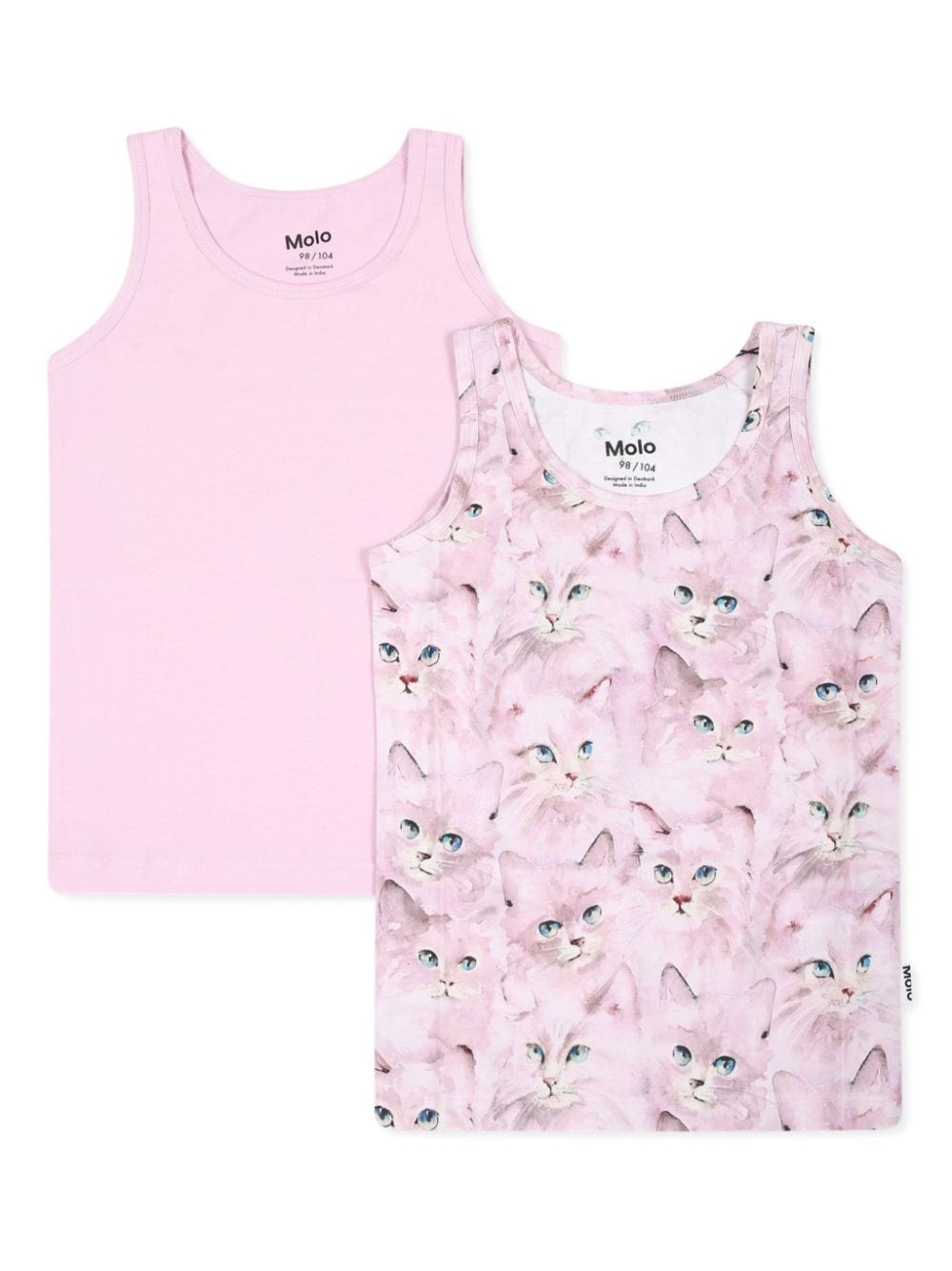 Set di 2 canotte con stampa per bambina Molo rosa con scollo rotondo - Rubino Kids