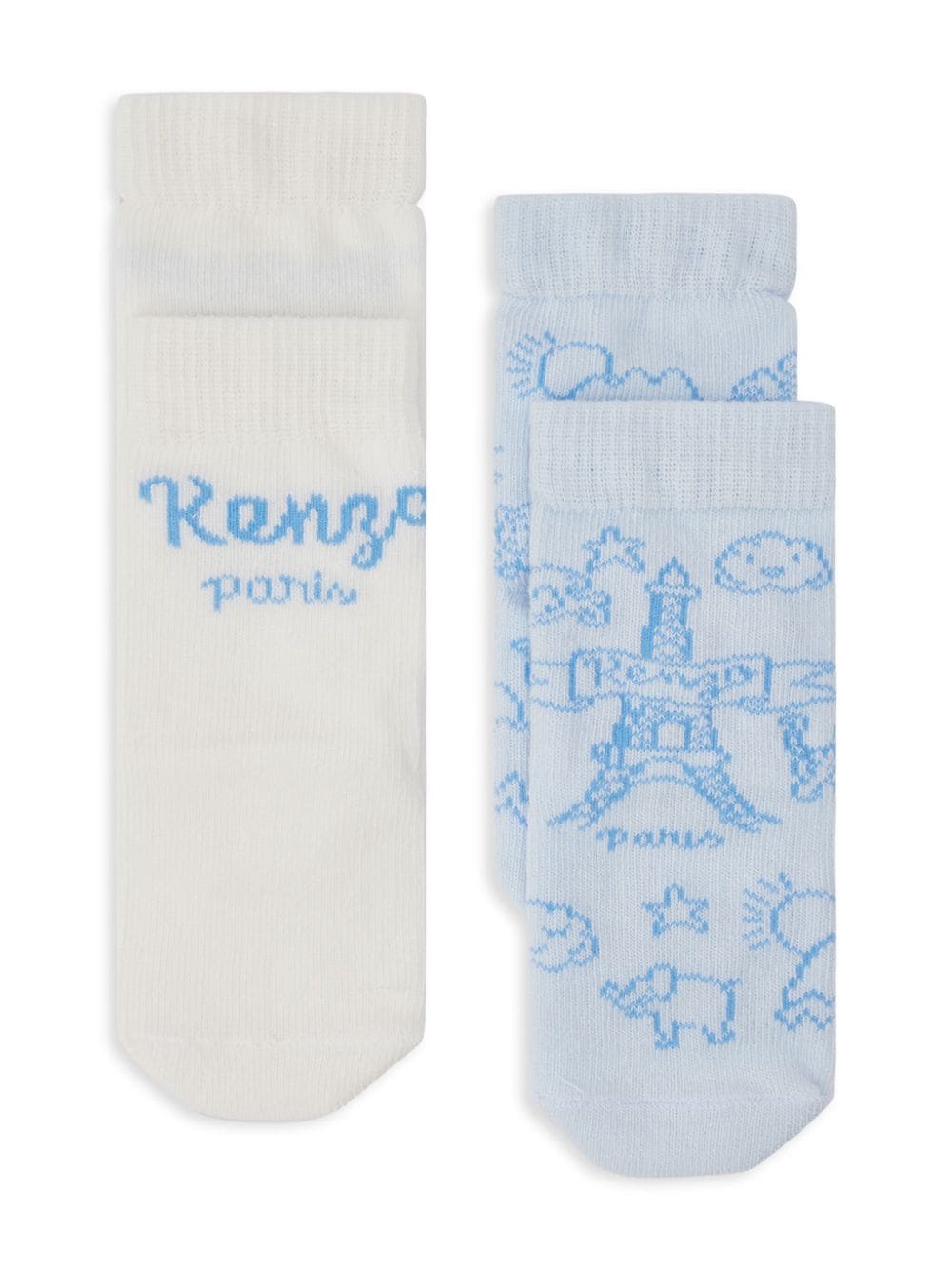 Set di 2 paia di calzini bianchi per neonato con logo Kenzo Kids - Rubino Kids